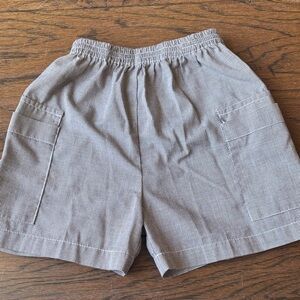 Boys Casual Elastic-Waist Brown Check Shorts